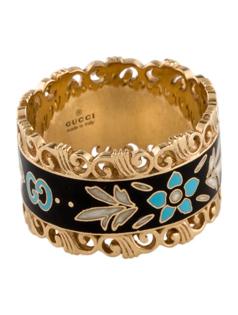 gucci enamel icon blooms ring